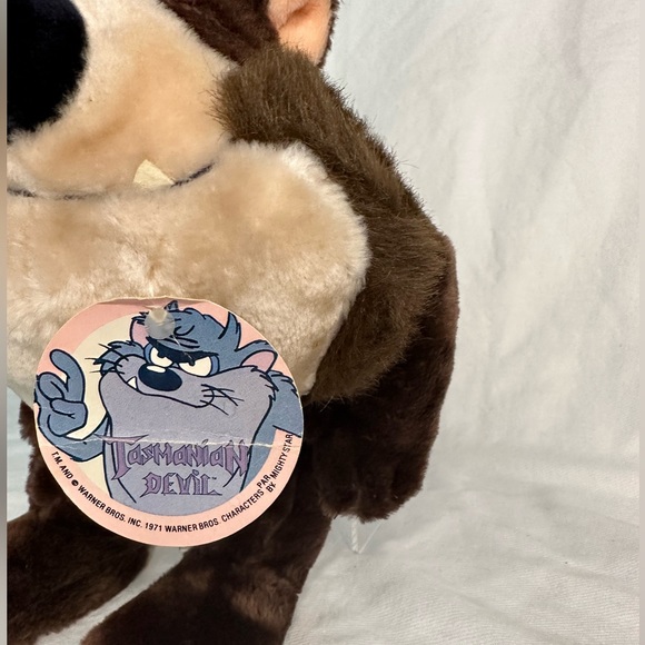 Vintage 1987 TAZ Tasmanian Devil Plush Warner Bros. INC with Tags - Picture 2 of 9